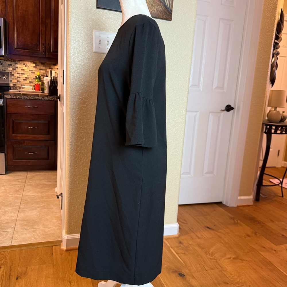 NWT Ganni Clark Black Dress Bell Sleeves Sz EU 36 US Small - Picture 6 of 13